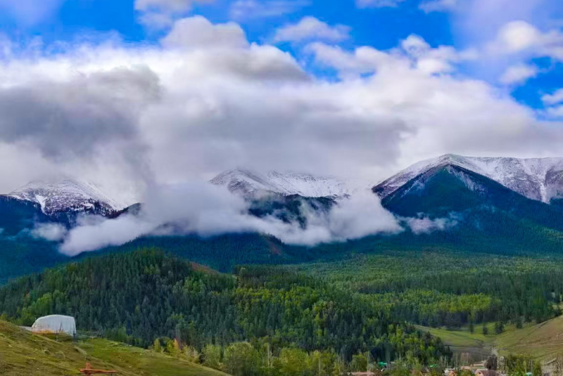 哈巴河：推窗见雪山 木屋沁寒烟
