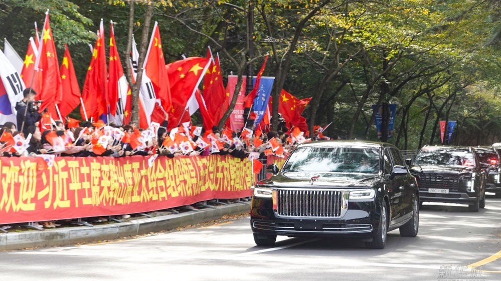 高清大图丨习近平抵达韩国受到热烈欢迎